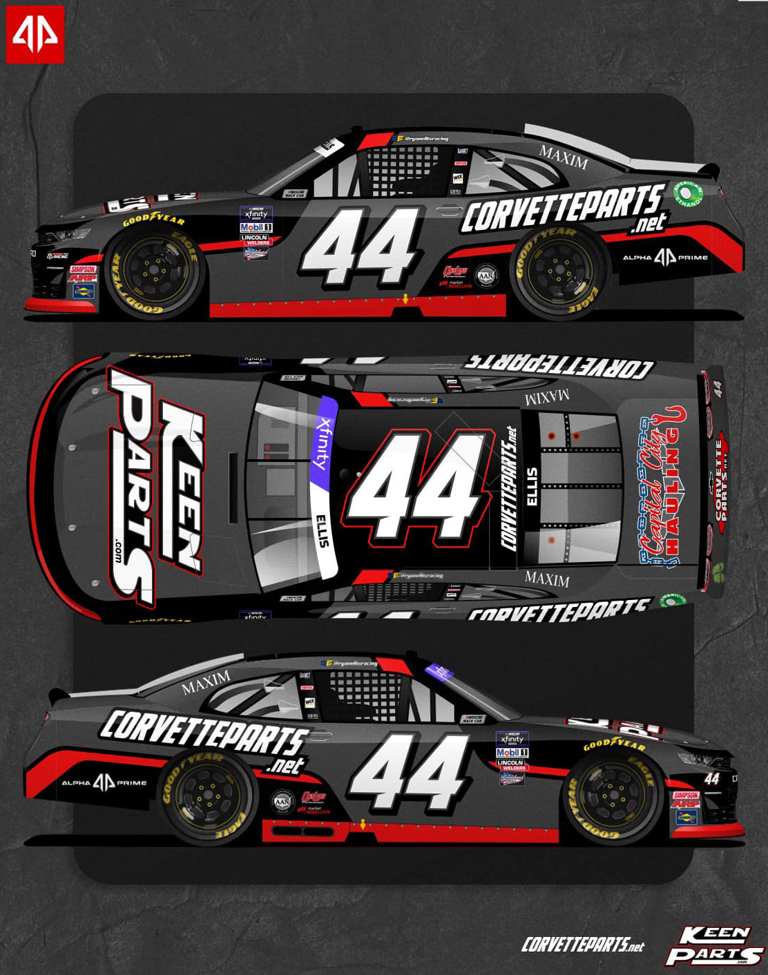 Keen Parts / CorvetteParts.Net Sponsors NASCAR Ryan Ellis #44 