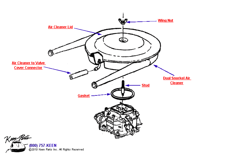 Air Cleaner Diagram for All Corvette Years