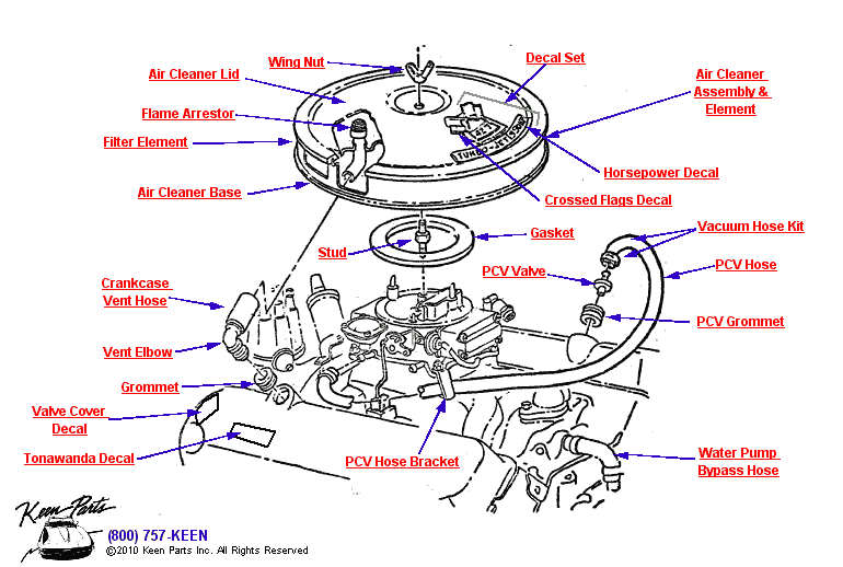 427 Air Cleaner Diagram for a 1988 Corvette