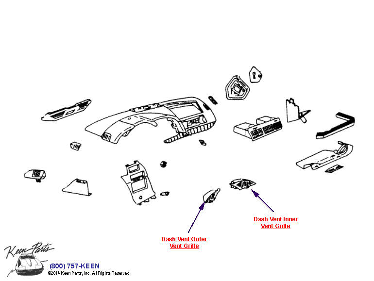 Dash Vents Diagram for All Corvette Years