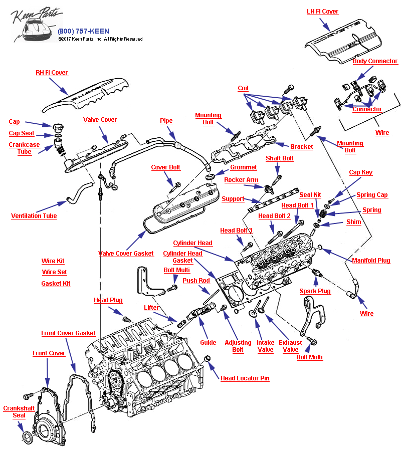 Engine Assembly- Cylinder Head - LS1 Diagram for a 2014 Corvette