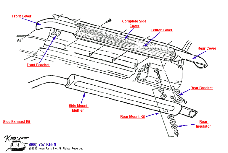 Side Exhaust Diagram for All Corvette Years
