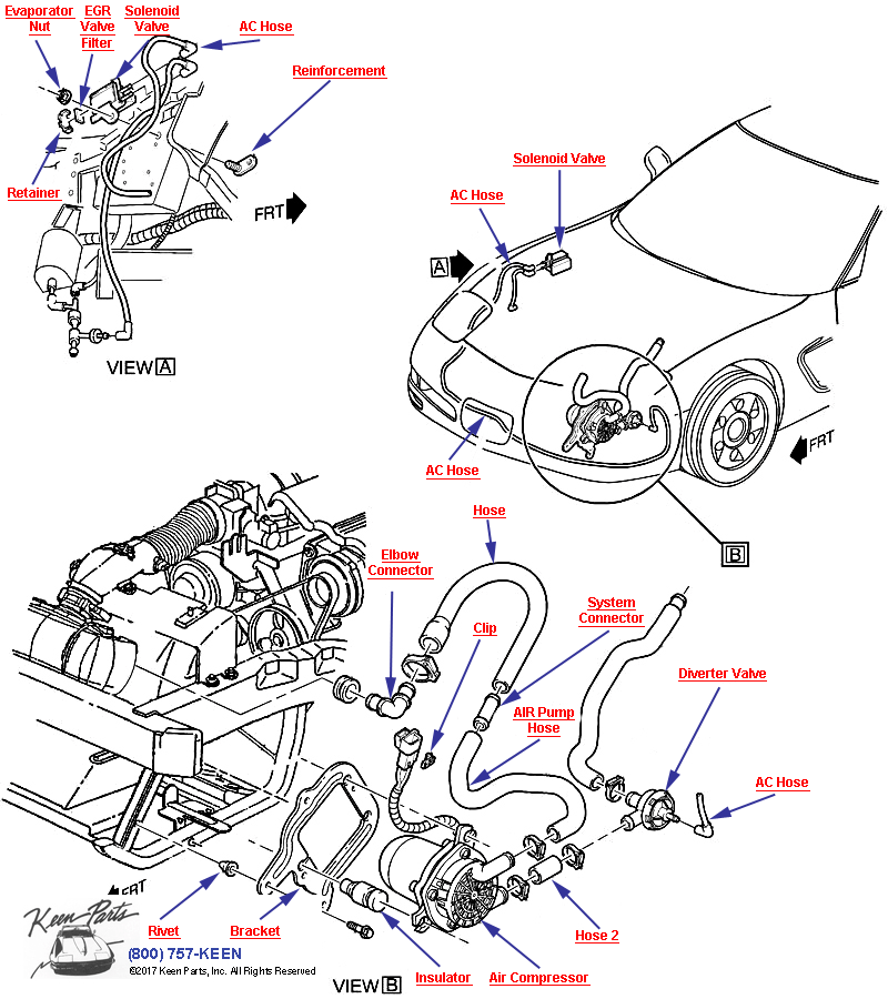 AIR Pump- Pump &amp; Mounting Diagram for a 1982 Corvette