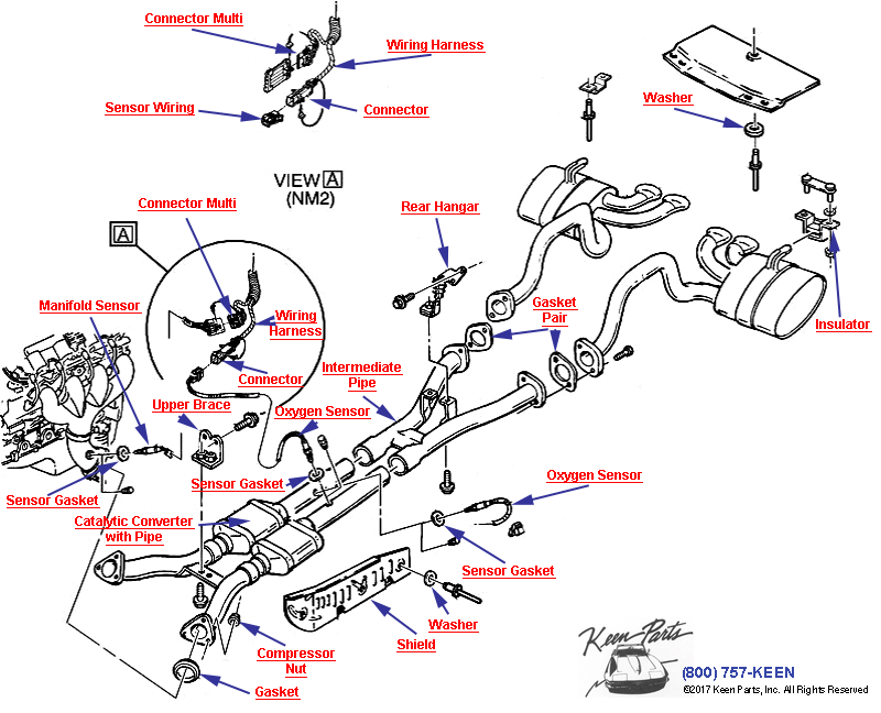 Exhaust System Diagram for All Corvette Years