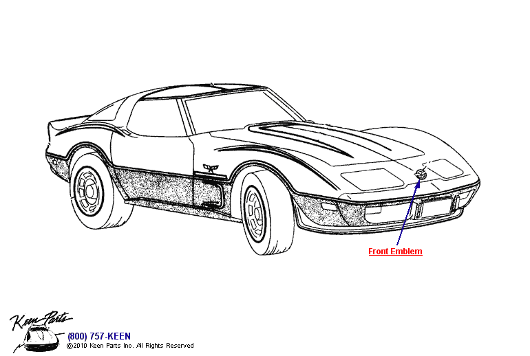 Front Emblem Diagram for All Corvette Years