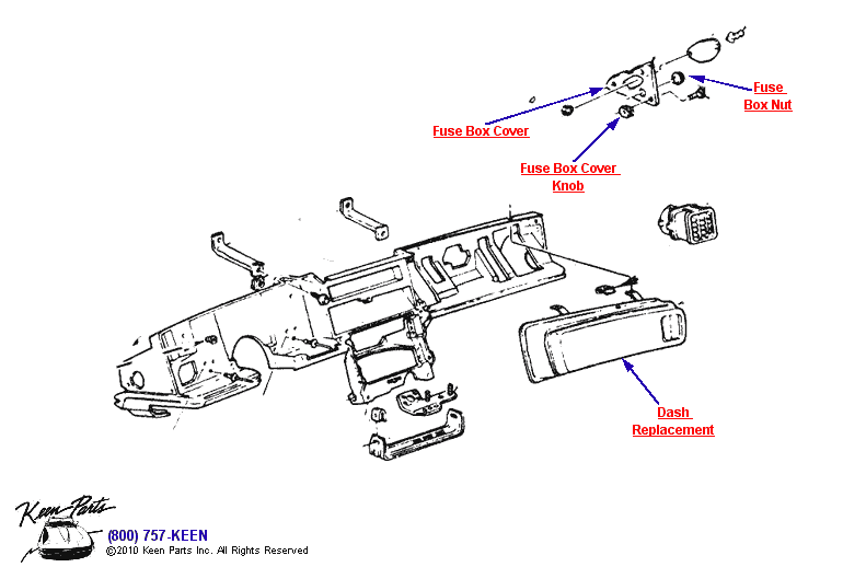 Instrument Panel Diagram for a 2019 Corvette