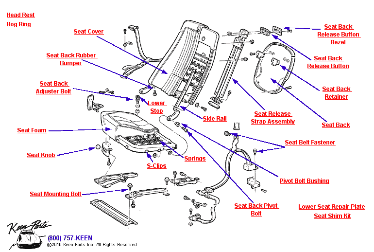 Seat &amp; Belt Diagram for a 1959 Corvette