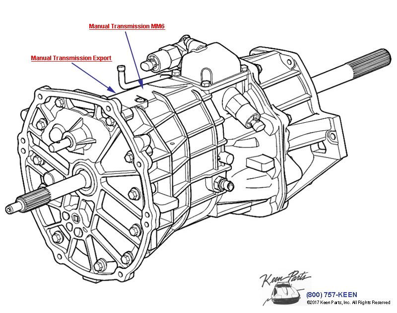 6-Speed Manual Transmission Diagram for All Corvette Years
