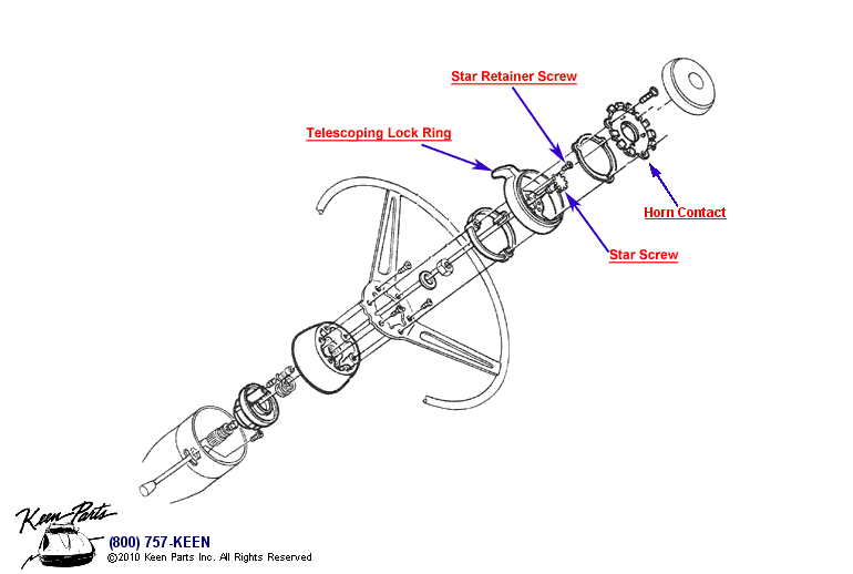 Telescoping Steering Shaft Diagram for a 1953 Corvette