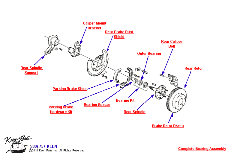 Rear Spindle &amp; Wheel Diagram for a 1991 Corvette