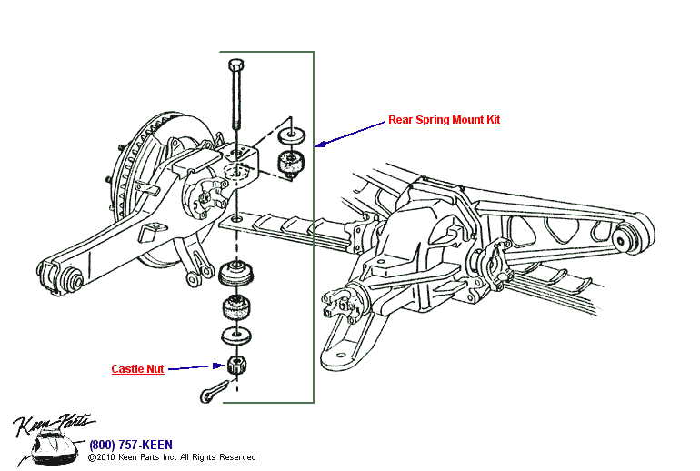Rear Spring &amp; Spindle Diagram for All Corvette Years