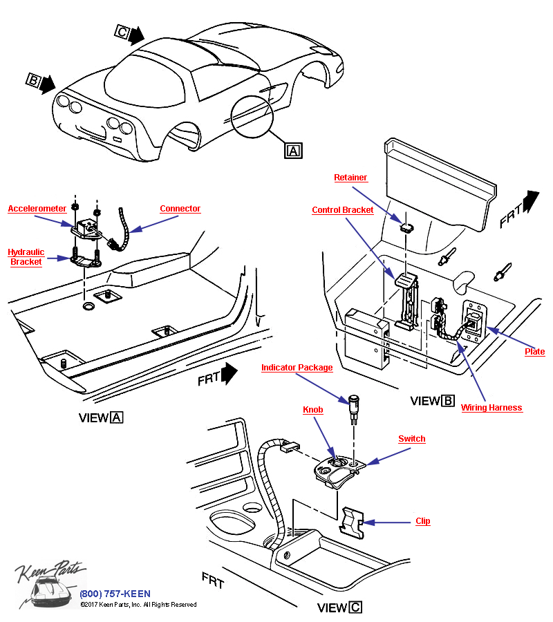 Suspension Controls- Electronic Diagram for All Corvette Years