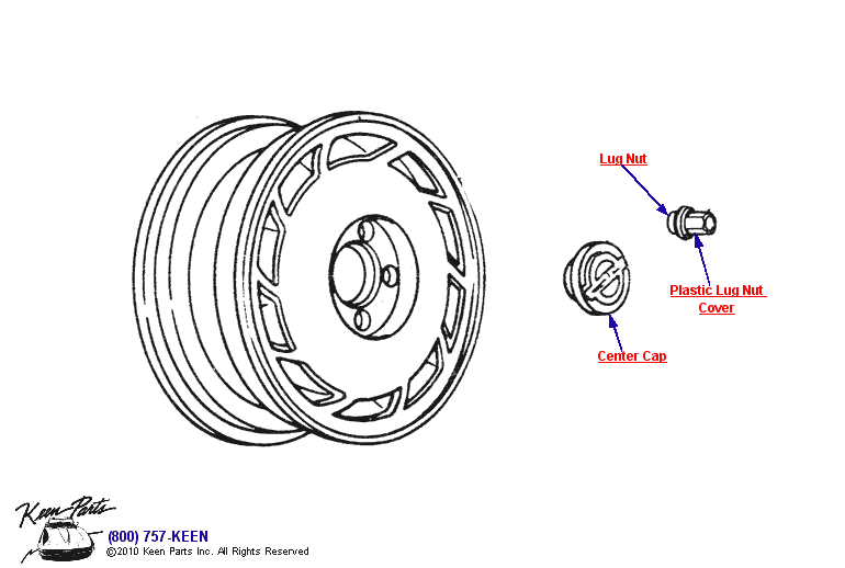 Wheel &amp; Lug Nuts Diagram for All Corvette Years