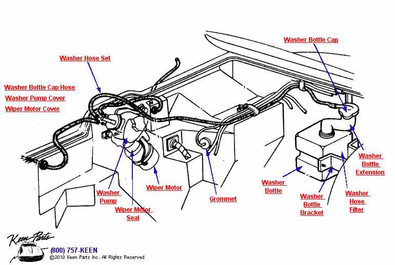 Wiper &amp; Washer System Diagram for All Corvette Years