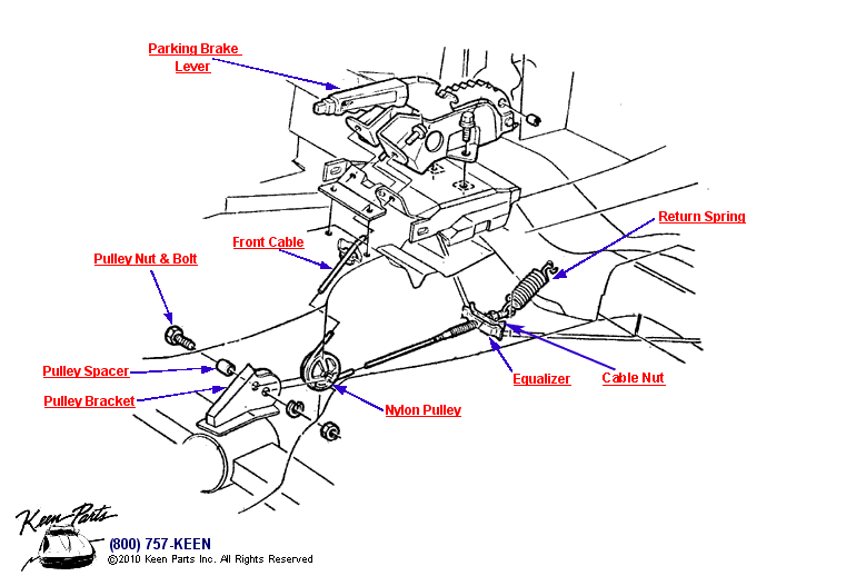 Parking Brake System Diagram for a 1955 Corvette