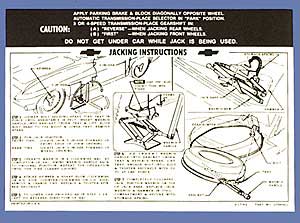 1963-1966 Corvette Jacking Instructions Knock-Off Wheels Decal