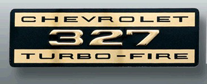 1962-1963 Corvette Valve Cover Decal 327 Turbo Fire (Metal)