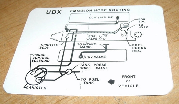 1985 Corvette Emission Decal Hose Routing 205 HP Automatic or Manual Transmission Code UNC
