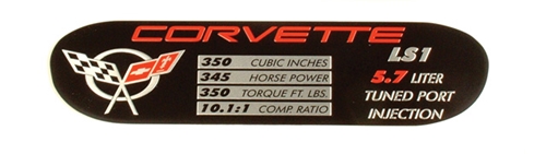 1997-2000 Corvette C5 Data Plate 350/345 HP