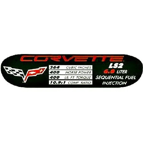 2005-2007 Corvette CONSOLE SPEC PLATE LS2