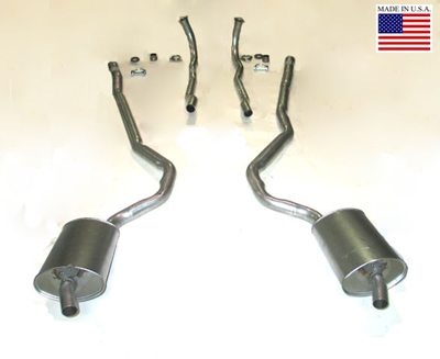1969-1972 Corvette Exhaust Kit - 2 inch with Welded Mufflers
