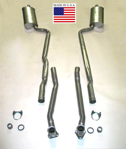 1966-1967 Corvette Exhaust Kit with Welded Mufflers - 2 inch to 2.5 inch