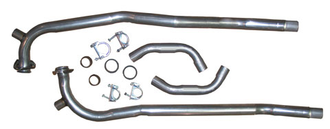 1956-1961 Corvette Front Exhaust Pipe With Crossovers Set - 2 inch
