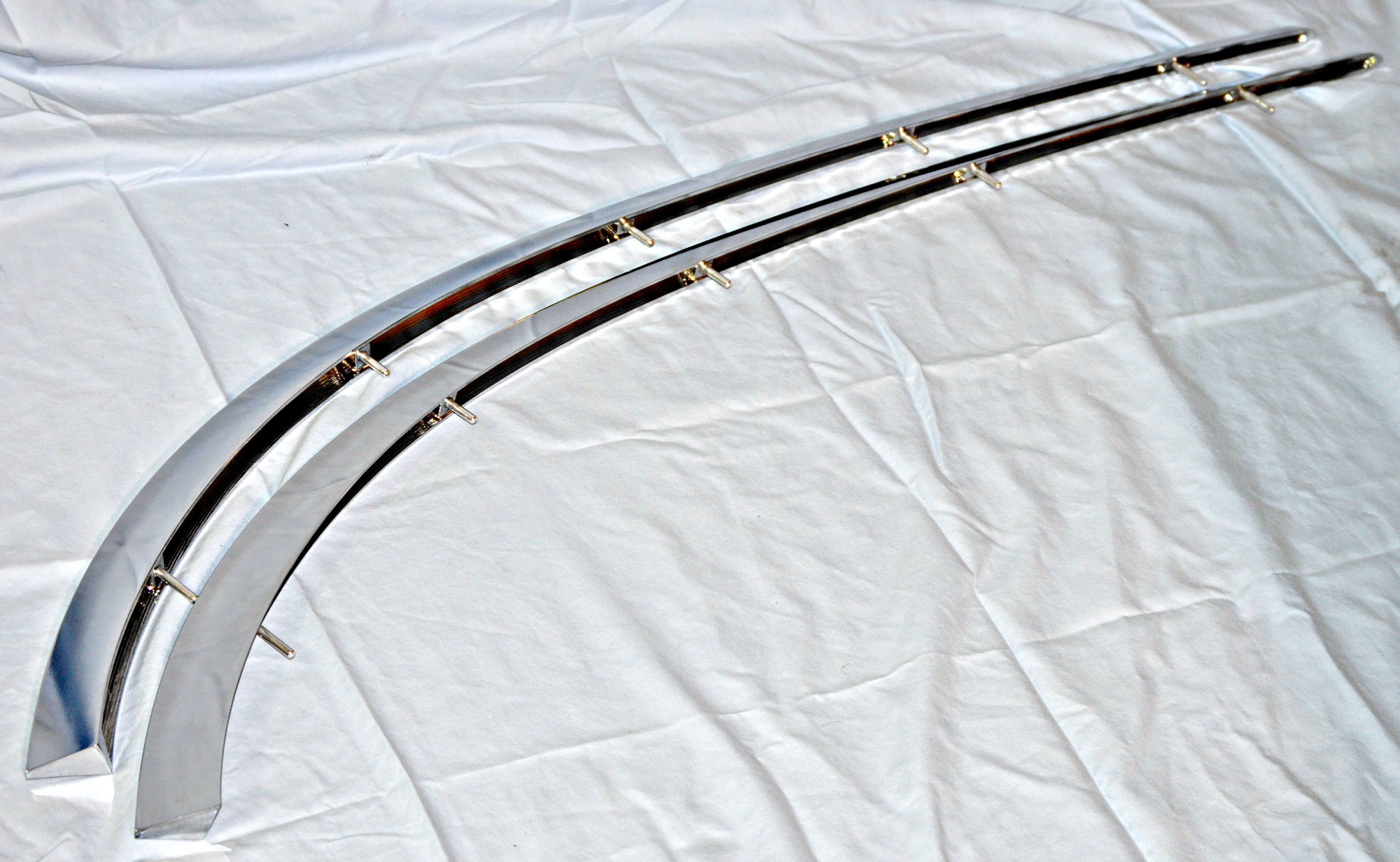 1958 Corvette Chrome Trunk Strips -  Pair (Correct)