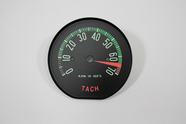 1960-1961 Corvette Tachometer Face (High Redline)- (6500 RPM) (Green Numbers)