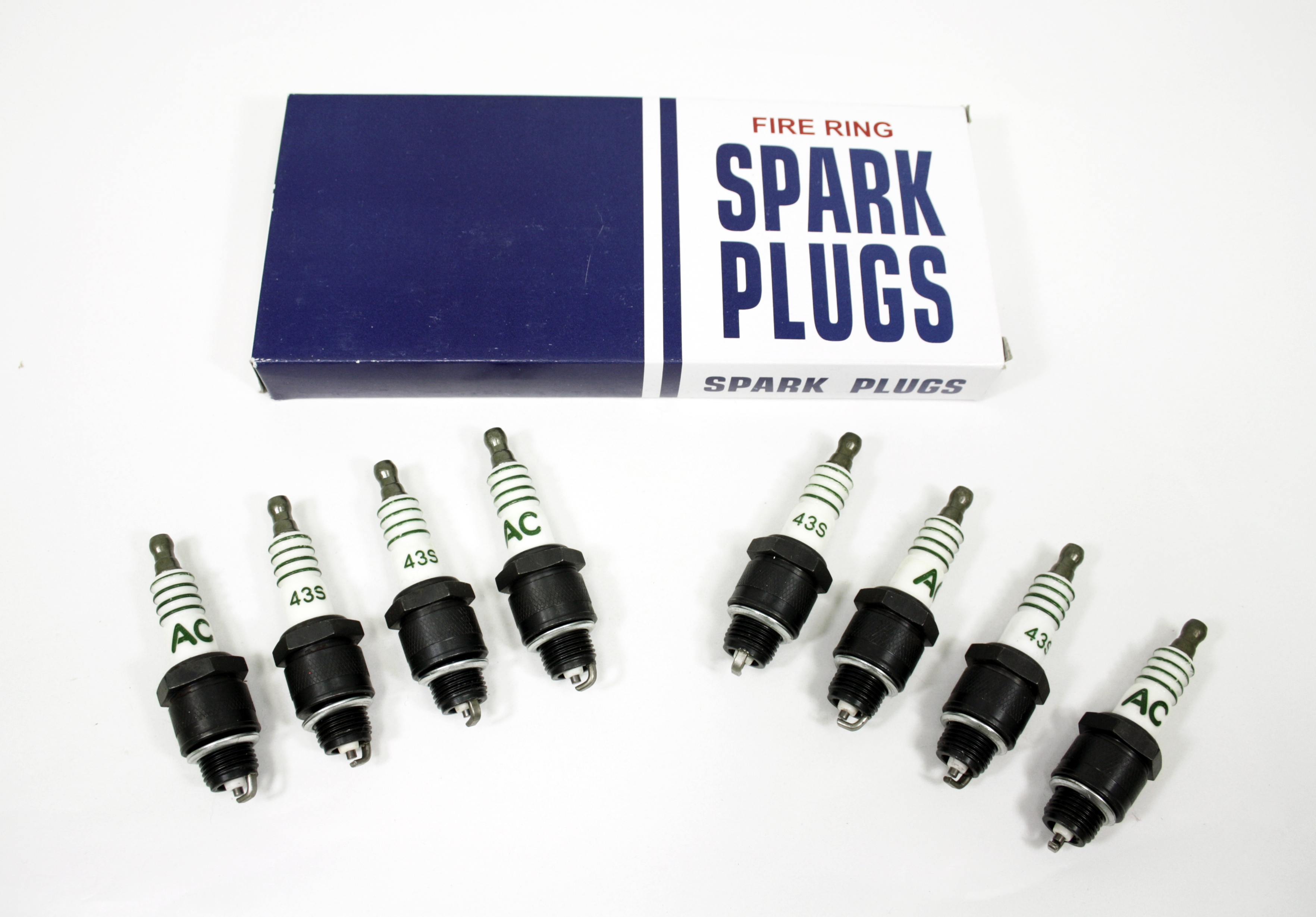 1956-1968 Corvette #43S Spark Plug with Green Ring (set of 8)