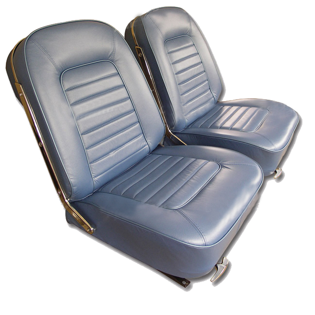 1966 Corvette Leather Seat Cover Set  (Medium Blue)
