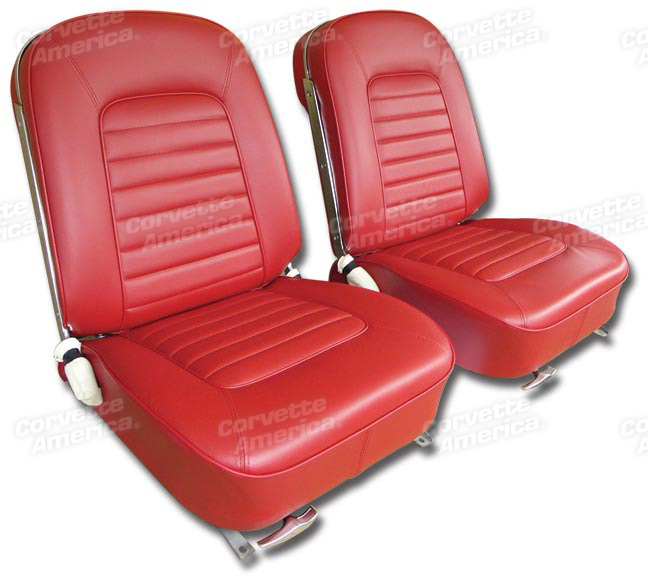 1966 Corvette Leather Seat Cover Set (Red)