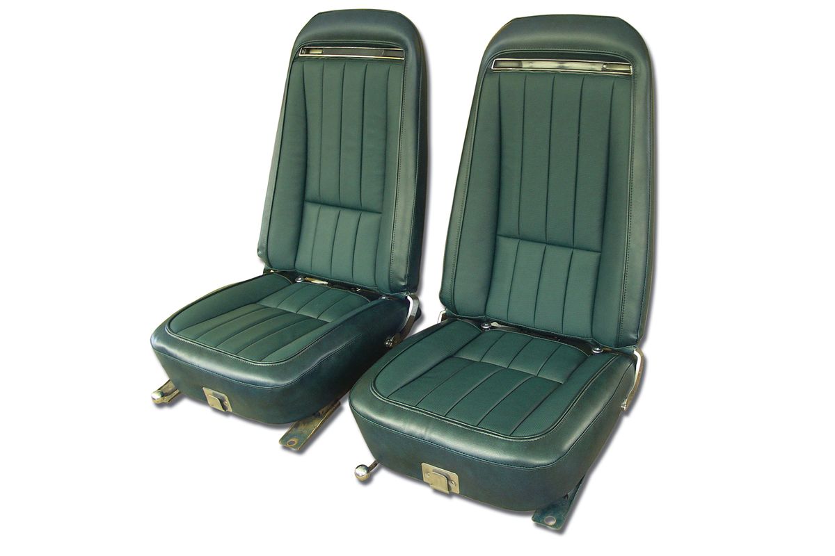 1971 Corvette Leather Seat Cover Set (Green) Exact Reproduction