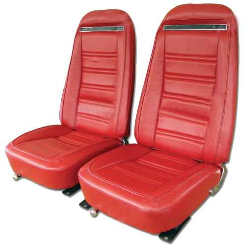 1972 Corvette Leather Seat Cover Set (Red) Exact Reproduction