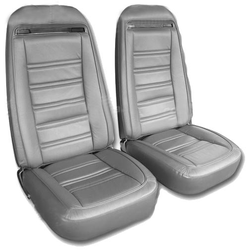 1975 Corvette Leather Seat Cover Set (Silver) Exact Reproduction