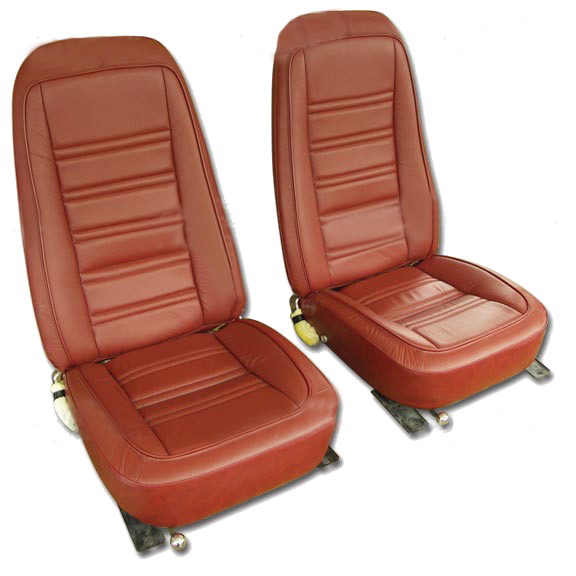 1976 Corvette Leather Seat Cover Set (Firethorn)  Exact Rerpoduction