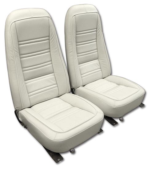 1976-1977 Corvette Leather Seat Cover Set (White) Exact Reproduction