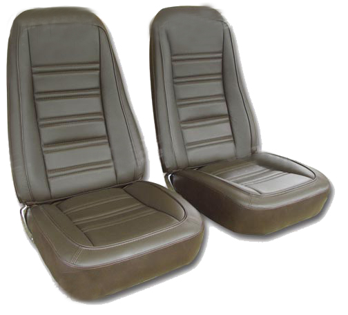 1976-1978 Corvette Leather Seat Cover Set (Dark Brown)  Exact Reproduction
