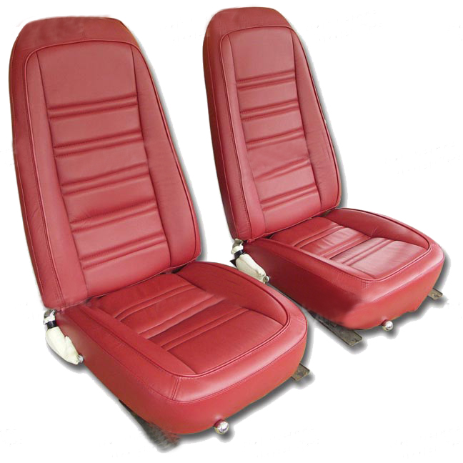 1977-1978 Corvette Leather Seat Cover Set (Red)  Exact Reproduction