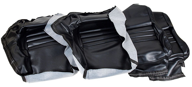 1979-1982 Corvette Leather-Like Seat Cover Set (Black) (2 inch Side Panel)