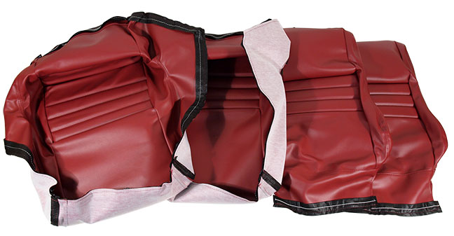 1982 Corvette Leather-Like Seat Cover Set (Dark Red) (2 inch side panel)