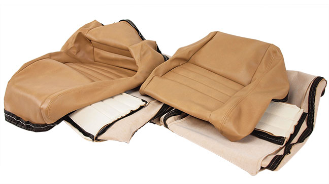 1981-1982 Corvette Leather-Like Seat Cover Set (Camel) (2 inch Side Panel)