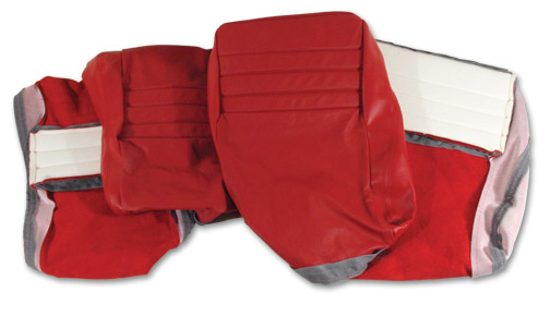 1981 Corvette Leather Cover Set Medium (Red) Exact Reproduction (2 inch Side Panel)
