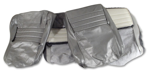 1981 Corvette Leather Cover Set (Silver) Exact Reproduction (2 inch Side Panel)