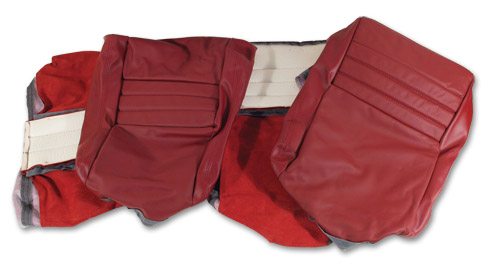 1982 Corvette Leather Cover Set Dark (Red) Exact Reproduction (2 inch Side Panel)