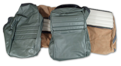 1982 Corvette Leather Cover Set (Silvergreen) (2 inch Side Panel)