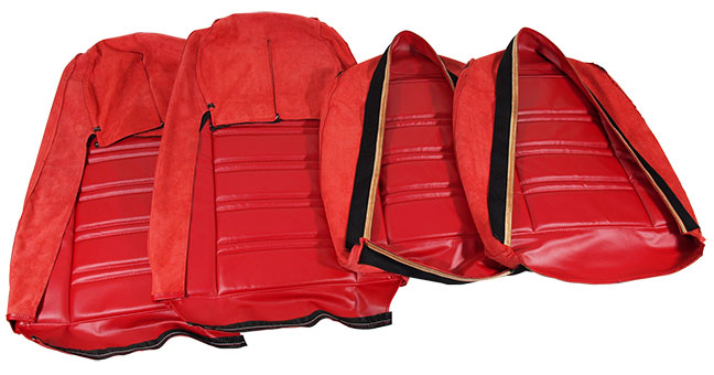 1977-1978 Corvette Leather Seat Cover Set (Red)