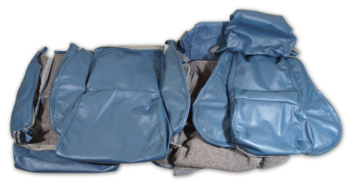 1984-1985 Corvette Leather Standard Seat Cover Set Non- Perforated (Blue)