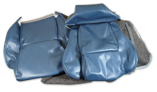 1984-1985 Corvette Leather-Like Standard Seat Cover Set (Blue) Perforated