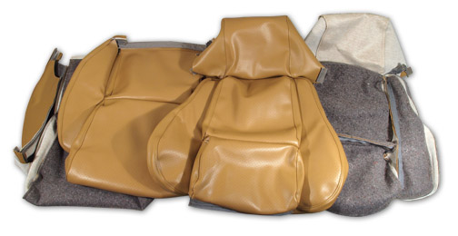 1984-1987 Corvette Leather-Like Standard Seat Cover Set (Saddle) Perforated
